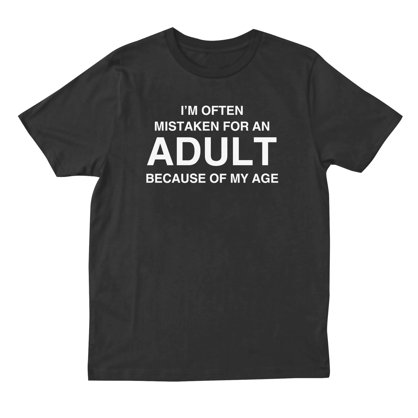 mistaken for an adult t-shirt - black