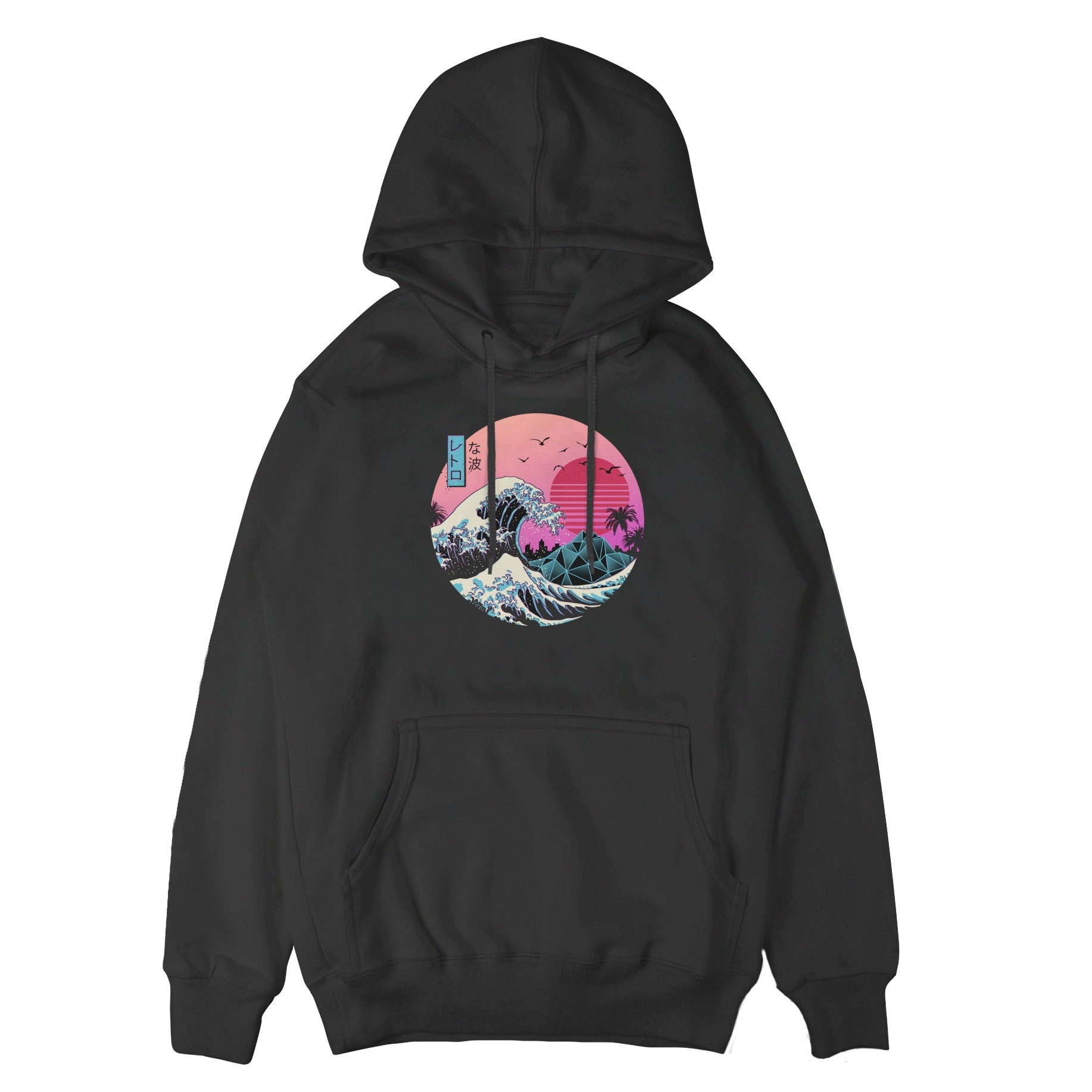 Great Wave Off Kanagawa Retro Hoodie - Main Image