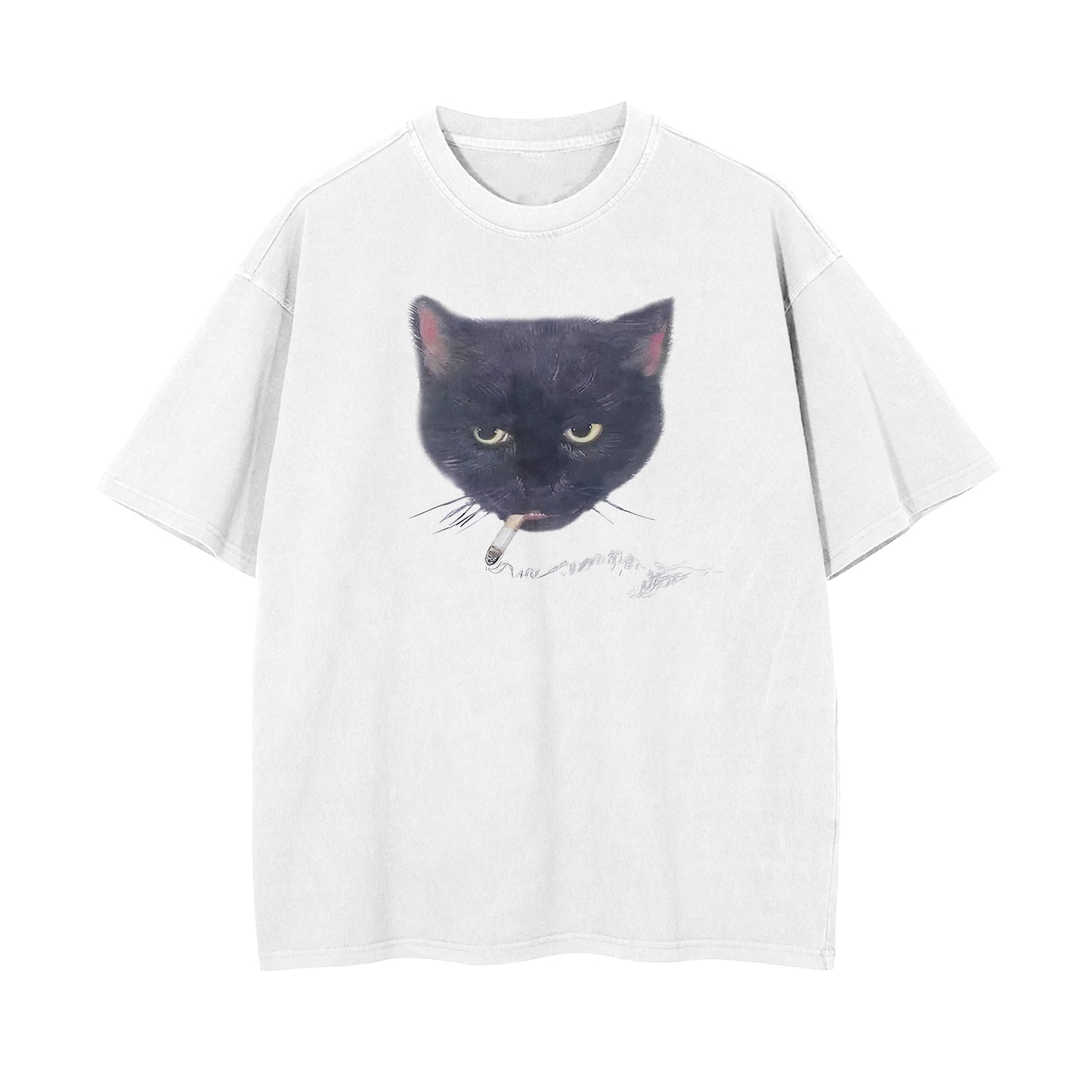 Smoking Cat Oversized T-shirt