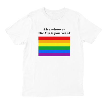Pride T-shirt - Kiss Whoever - White